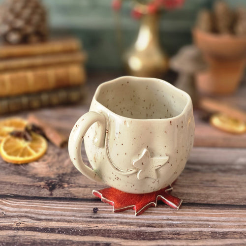 Sous-tasse / déco murale  "Souffle de Feuille"