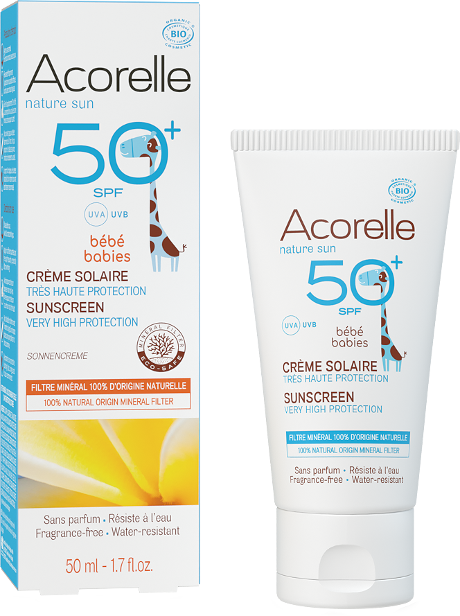 Crème Solaire Bébé SPF50+ BIO Certifiée